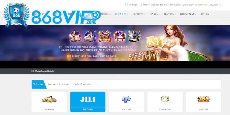 Các sảnh game bài 868Vip thú vị nhất