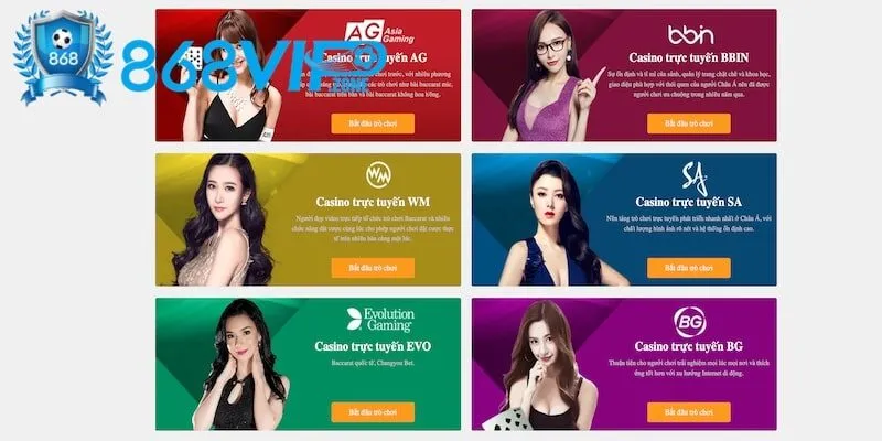 Danh sách sảnh live casino 868Vip hot nhất Danh sách sảnh live casino 868Vip hot nhất